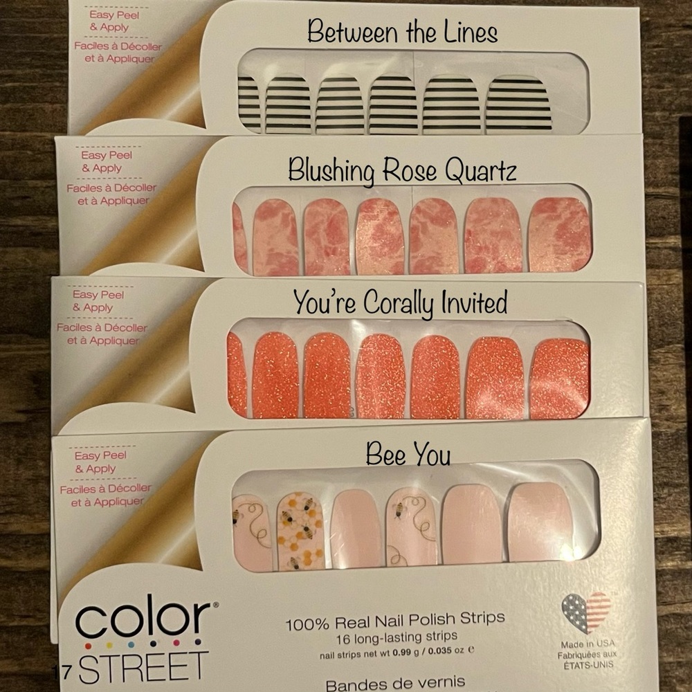 NWT 4 Retired Color Street Nail Polish Strips!